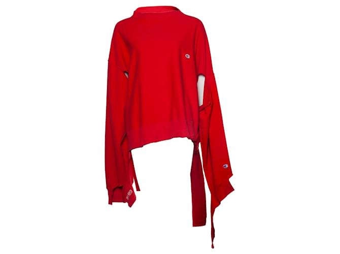 Autre Marque VETEMENTS X CHAMPION, sweat-shirt rouge Coton  ref.1002260
