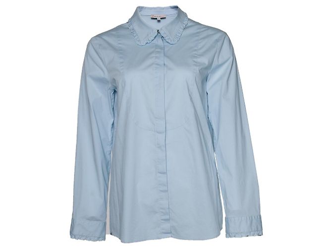 Autre Marque Irmãs Paul e Joe, camisa azul com gola babado