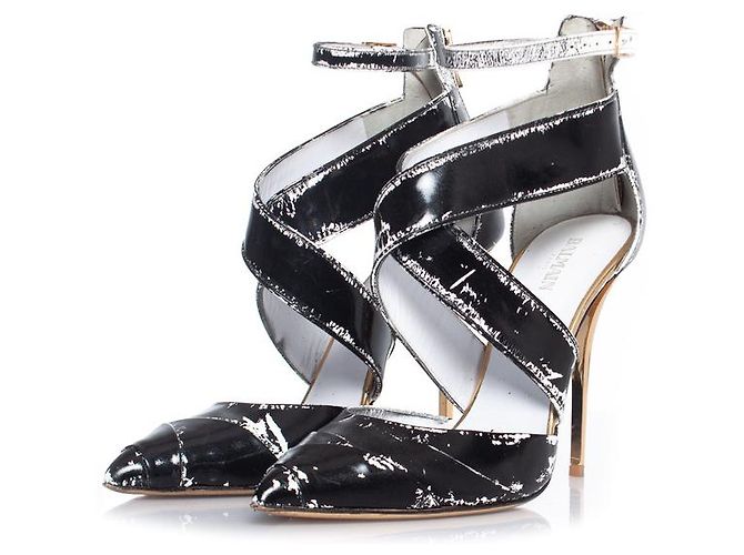 Balmain, Cross strap ankle heels Black