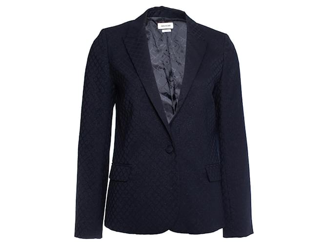 ZADIG & VOLTAIRE, dark blue blazer with lurex Polyester  ref.1002298