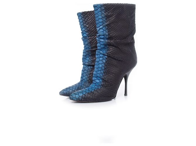 Giuseppe Zanotti, Meias botas de couro Python Preto Azul