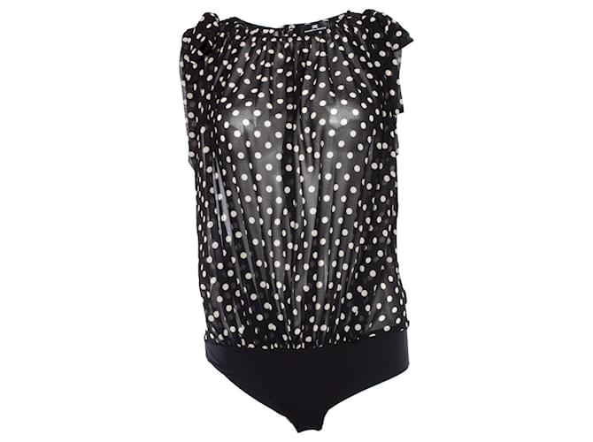Elisabetta Franchi,  dotted bodysuit. Black Polyester  ref.1002307