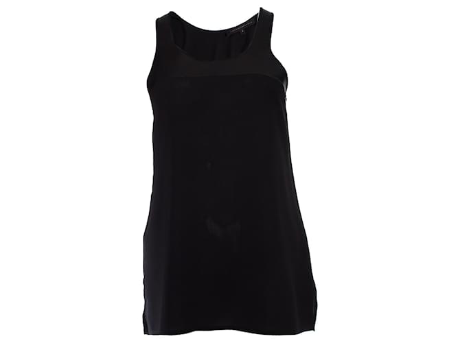 VICTORIA BECKHAM, Black top with leather details.  ref.1002312