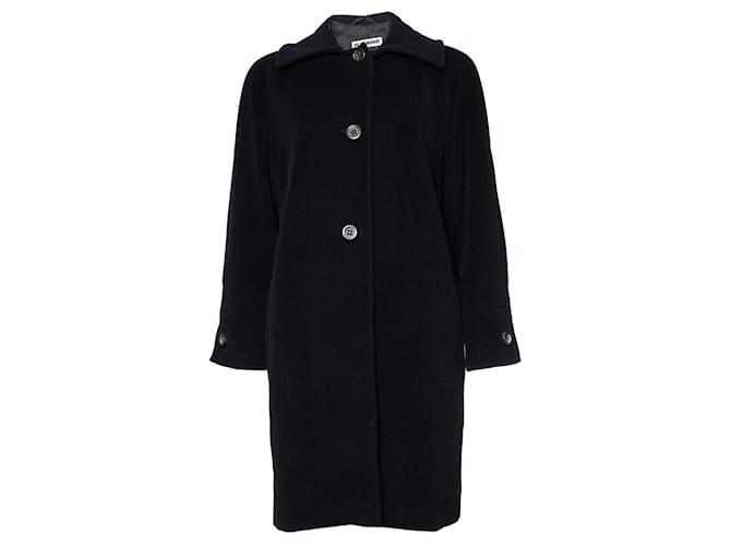 JIL SANDER, Black oversized wool coat.  ref.1002316
