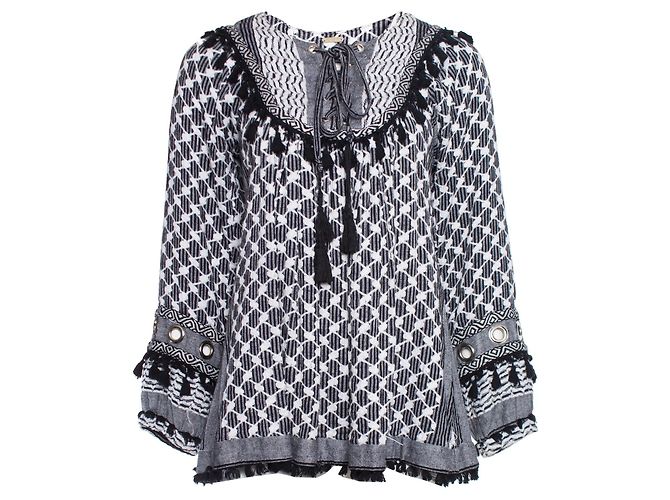 Autre Marque Dodo Bar Or, Top in tessuto jacquard impreziosito da nappe.