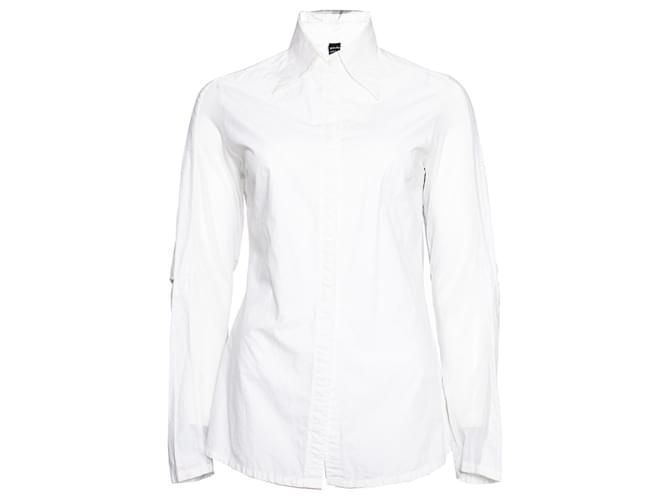 Autre Marque juego electrónico, blusa blanca con efecto teñido gris Blanco Algodón  ref.1002323