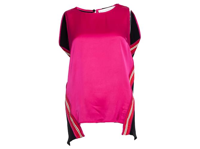Stella Mc Cartney Stella Mccartney, Silk sporty top in fuchsia Pink Viscose  ref.1002327