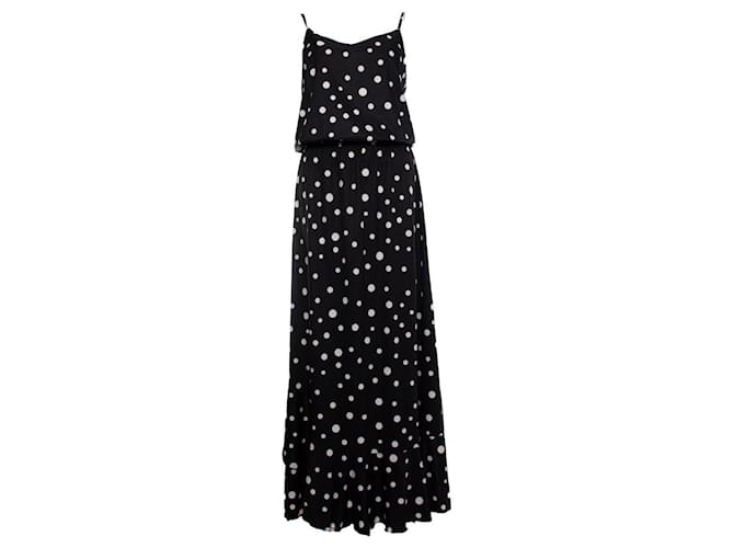Autre Marque La dress, maxi dress with polkadot print Black Polyester  ref.1002341