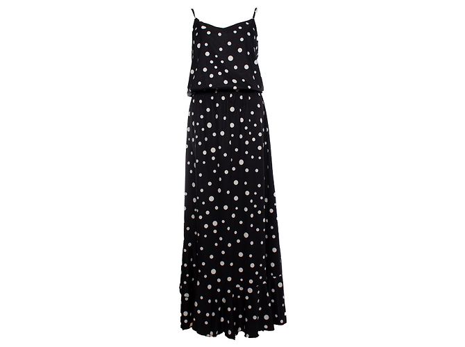Autre Marque La Kleid, Maxikleid mit Polkadot-Print Schwarz