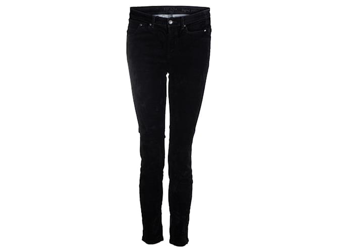 Escada Sport, calça jeans preta com estampa de veludo Preto Algodão  ref.1002359