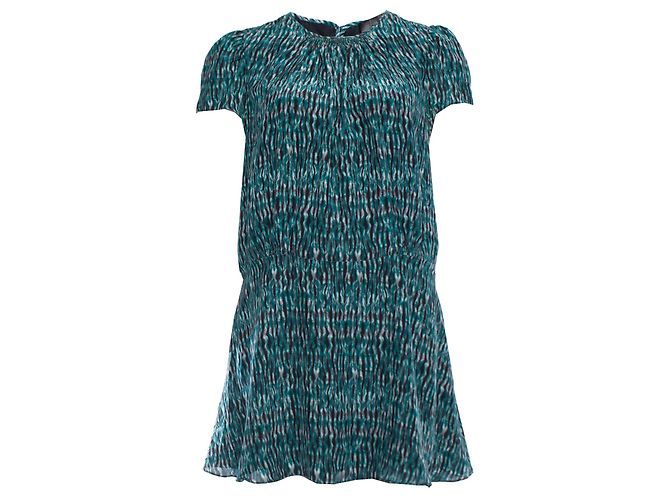 Proenza Schouler, Abito in seta verde tie dye.