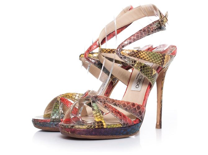 Jimmy Choo, Multicolour python sandals. Multiple colors
