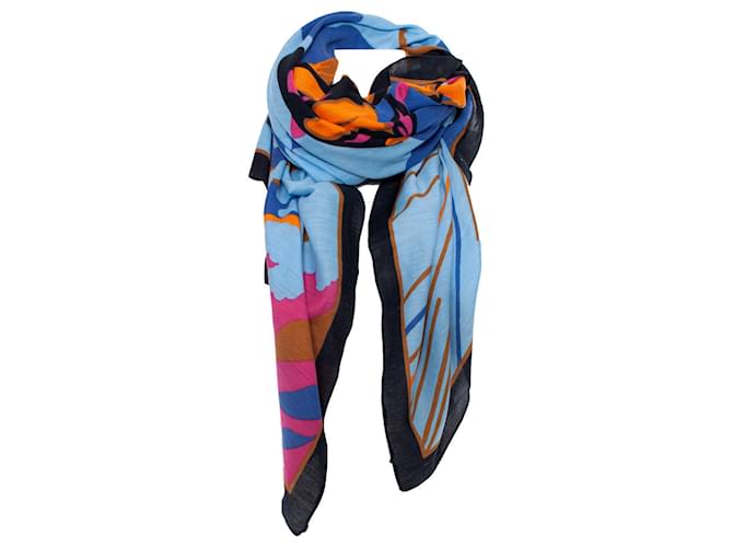 Autre Marque Jacques Rollet, Silk scarf with ocean print. Multiple colors  ref.1002381