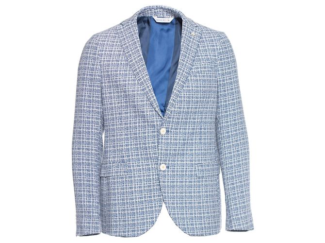 Autre Marque Manuel Ritz, Blazer in tweed blu e bianco.