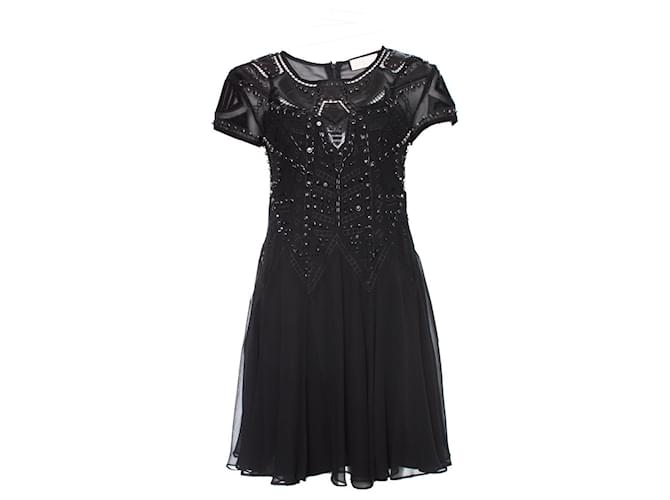 Autre Marque BDBA, Black Embellished Dress. Polyester  ref.1002387
