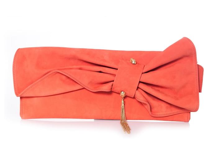 Autre Marque Maison Du Posh, coral pink clutch Orange Leather  ref.1002389