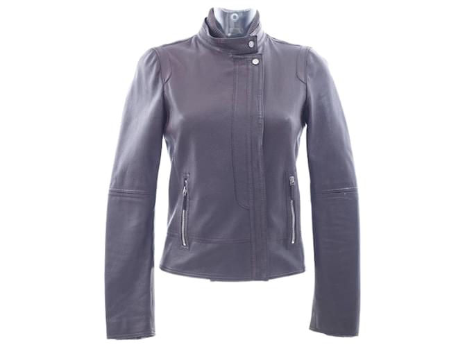 gucci, Brown Leather Biker Jacket.  ref.1002411
