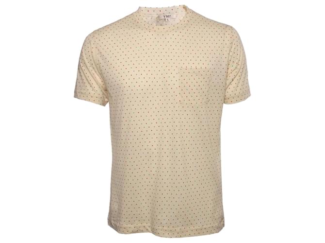 Autre Marque Mr porter YMC, yellow t-shirt with red and grey dots. Cotton  ref.1002413