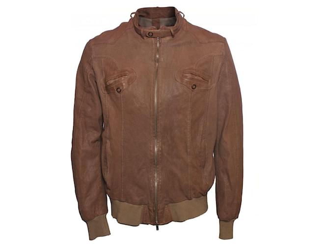 Autre Marque Salvatore santoro, Medium brown motorjacket Leather  ref.1002414