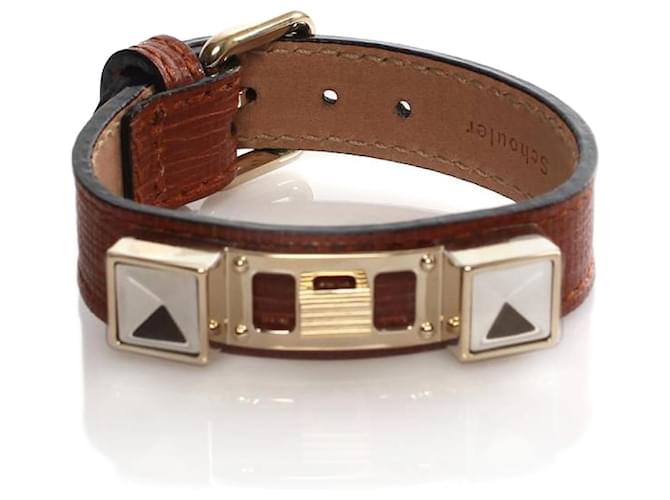 Other jewelry Proenza Schouler, brown leather bracelet with golden hardware.  ref.1002427