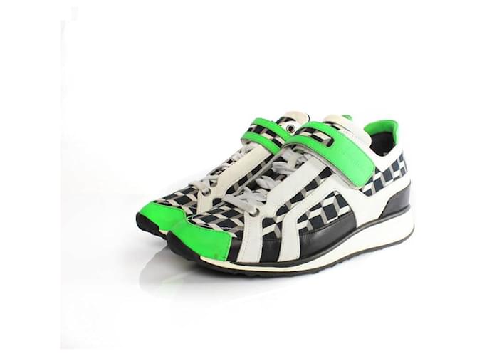 Autre Marque pierre hardy, fluorescent sneakers White Green Leather  ref.1002434