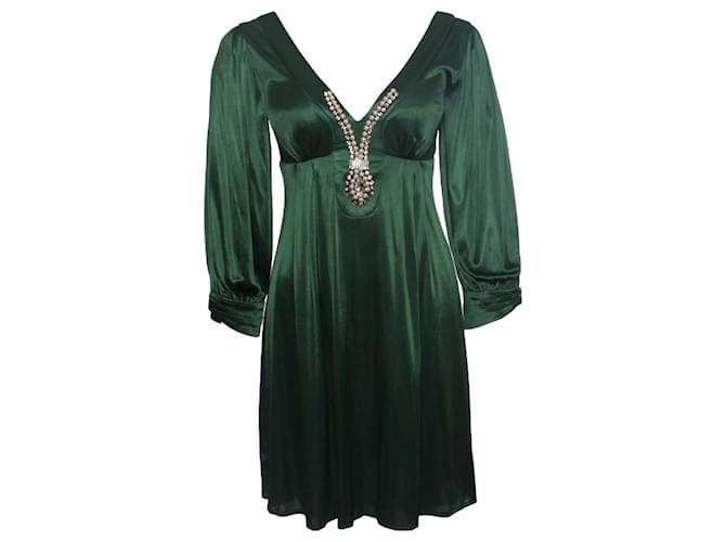 Autre Marque cinema, vestido verde esmeralda Viscose  ref.1002448