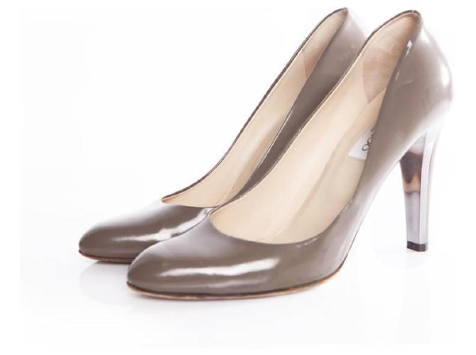 Jimmy Choo, high-gloss gray leather pump Grey Patent leather  ref.1002449