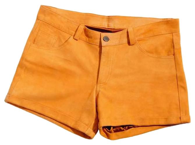 Autre Marque Di Daniel, pantaloncini in pelle scamosciata arancione taglia M. Svezia  ref.1002471