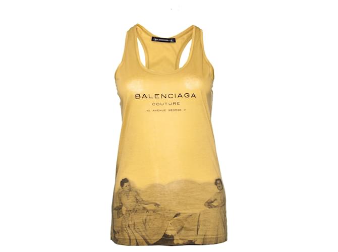 Balenciaga, Canotta giallo ocra Cotone  ref.1002485