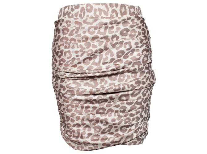 ANNE FONTAINE, Draped leopard print mini skirt. Brown  ref.1002487