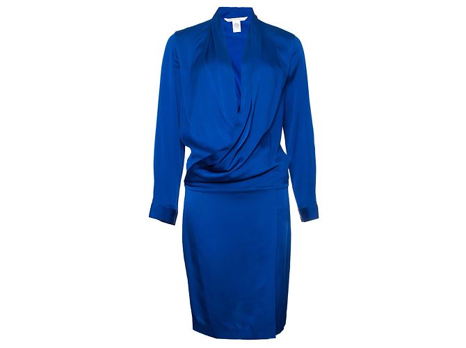 Autre Marque Diane von Furstenberg, vestido de seda en azul cobalto