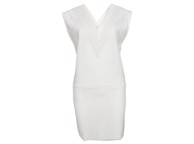 IRO, white sleeveless dress with leather border