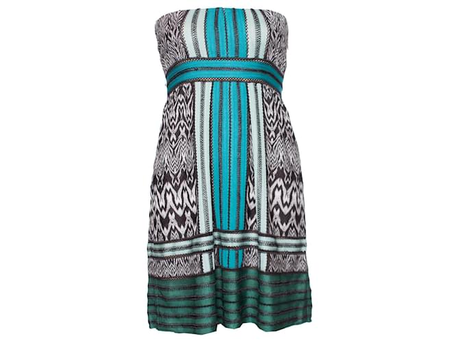 MISSONI, vestido sem alças em tons verdes Viscose  ref.1002494