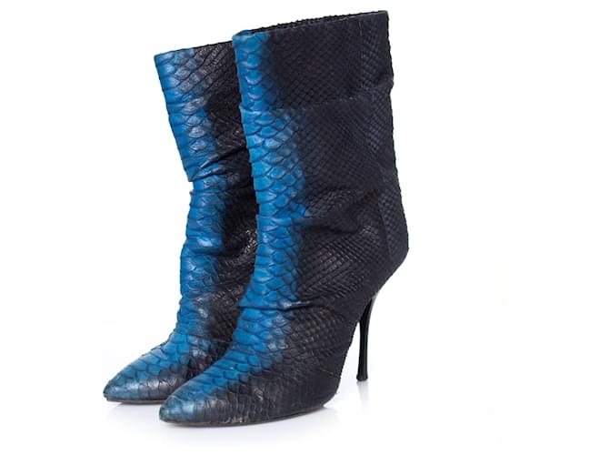 Giuseppe Zanotti,  Python leather Half Boots Black Blue  ref.1002500