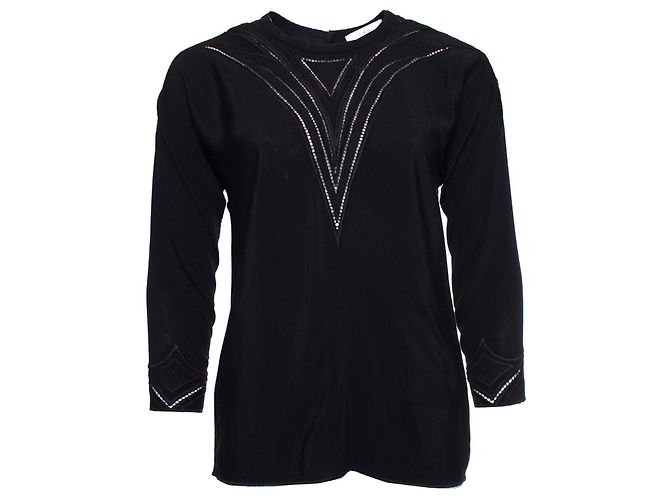 IRO, top nero con ricami