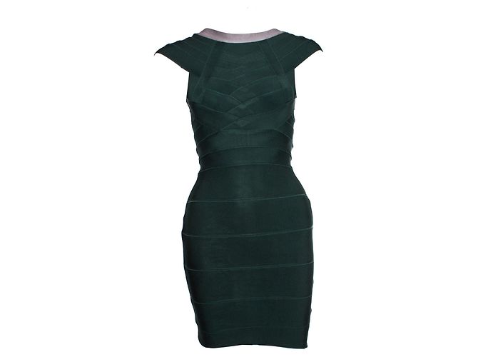 Autre Marque Vestido ajustado verde sin mangas