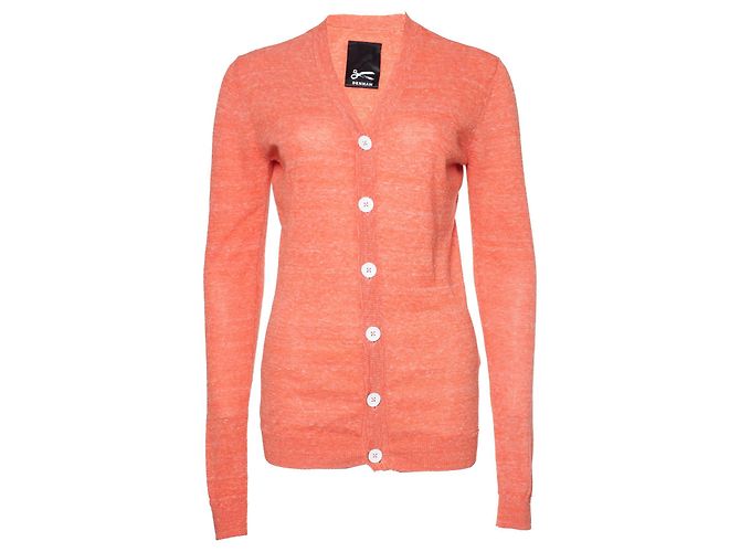 Autre Marque Denham, Orange Strickjacke mit weißen Knöpfen