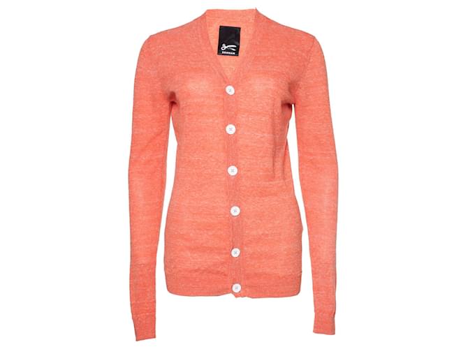 Autre Marque Denham, Orange cardigan with white buttons Cotton  ref.1002519