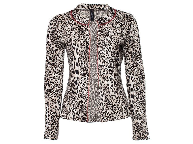 MARC CAIN, Strickjacke mit Leopardenmuster Braun