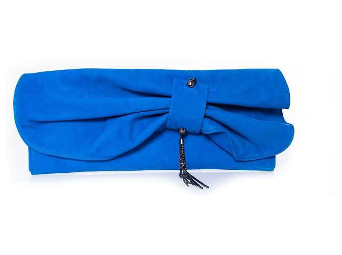 Autre Marque Maison Du Posh, Blaue Lederclutch