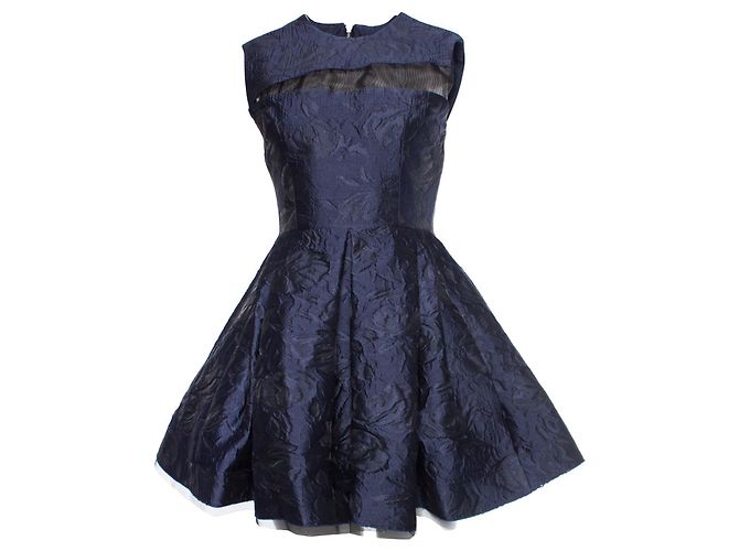 Autre Marque Alex Perry, Dexter Minikleid aus Brokat mit Blumenmuster. Blau