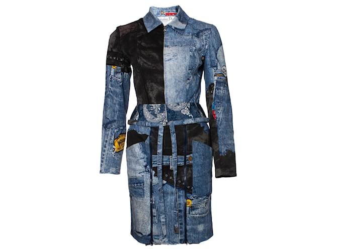 Christian Dior, Miss Diorella biker jacket and skirt Blue Cotton  ref.1002562