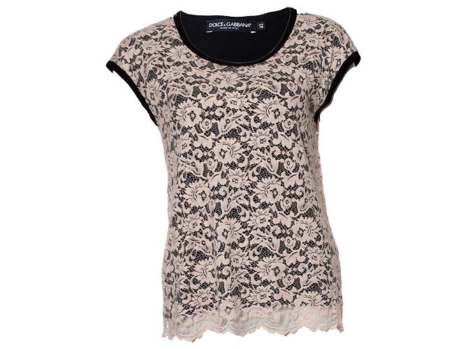 DOLCE & GABBANA, puderrosa Spitzentop Pink