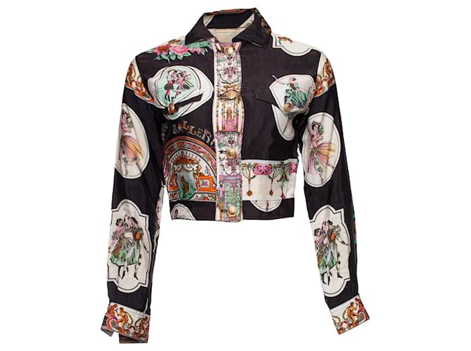 Gianni Versace Couture, jaqueta com estampa de bailarina Multicor Seda  ref.1002570