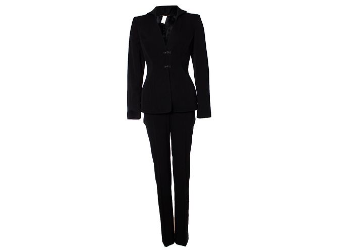 Conjunto Versace de Lã Preto com Blazer e Calça