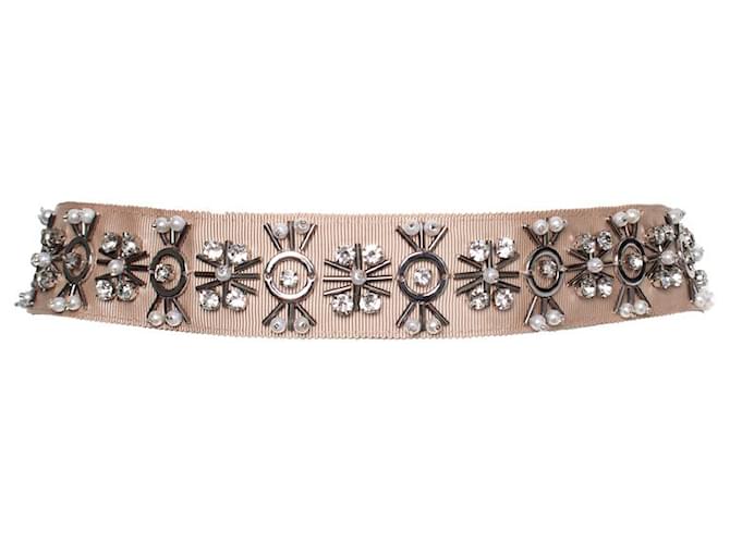 Autre Marque MAX & CO, light pink canvas belt with stones  ref.1002588