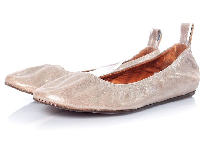 LANVIN, Ballerine stretch metallizzate in tessuto