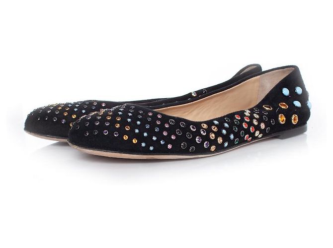 Giuseppe Zanotti, Suede Ballerina with colored studs