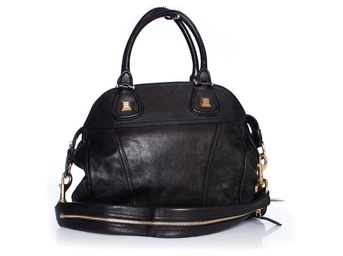 GIVENCHY, Black leather nightingale handbag  ref.1002614