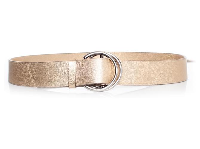 Prada, Metallic Leather Belt Golden  ref.1002618